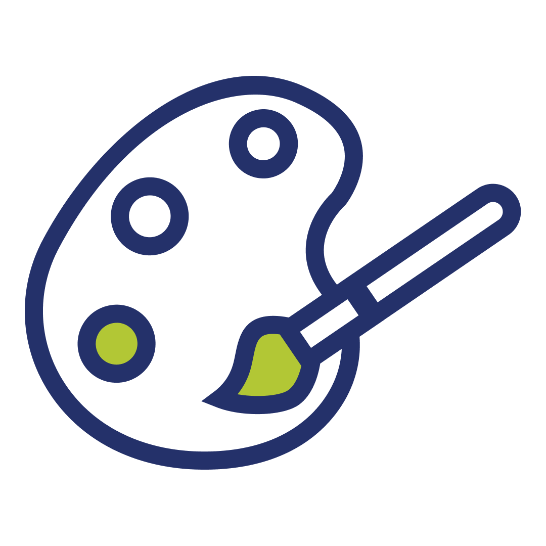 Paint brush and palette icon