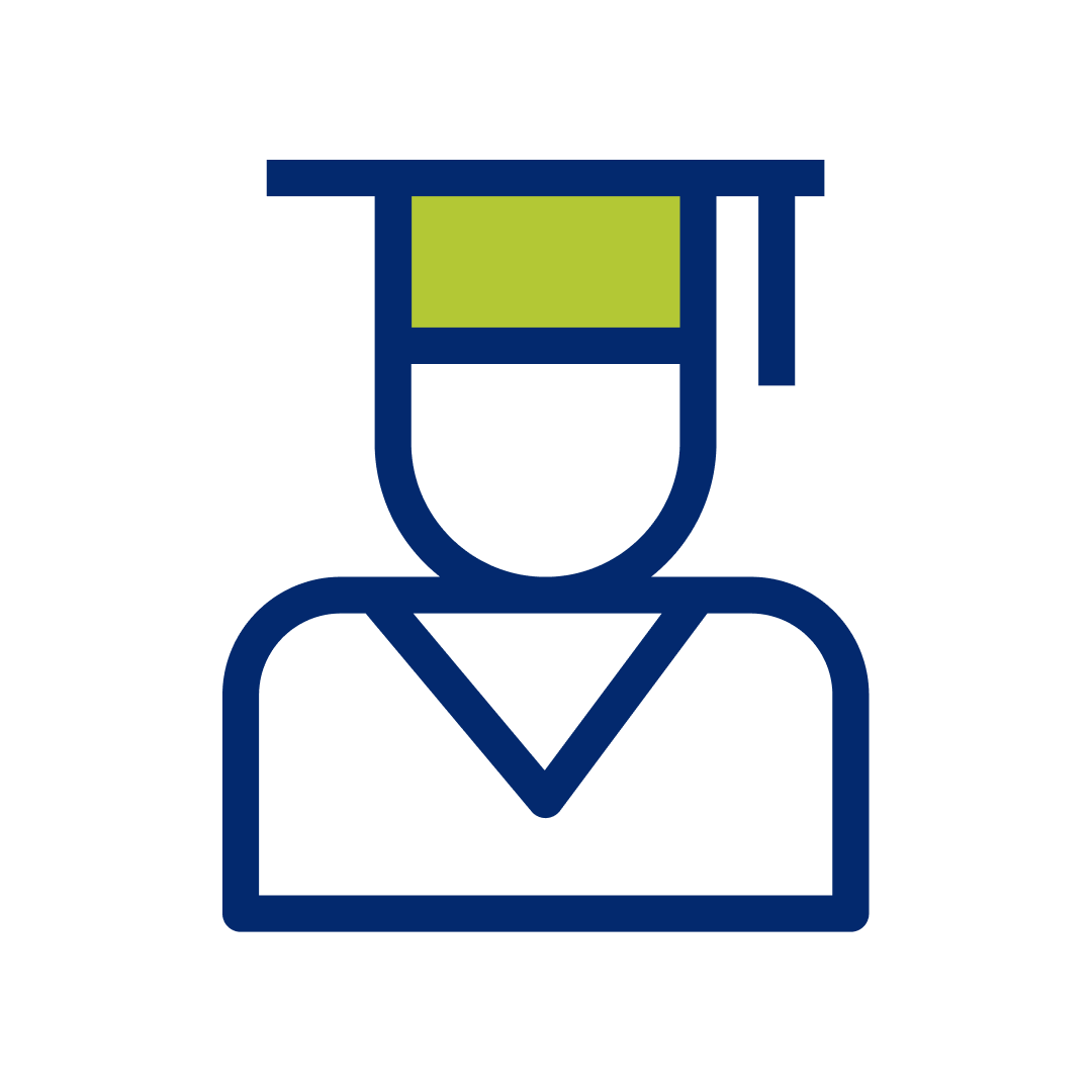 Student in graduation cap icon