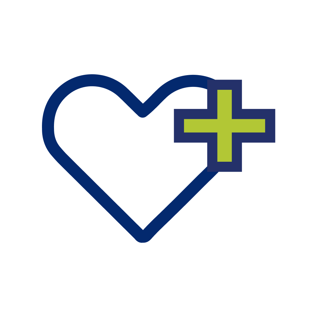 Heart with plus sign icon