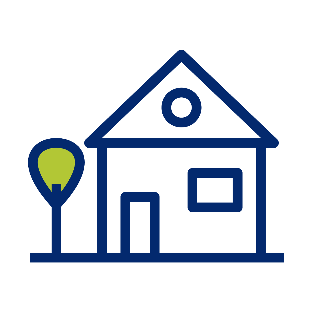 House with green tree icon